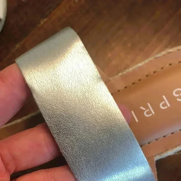 ESPIRIT | White & Silver Slip-On Flat Sandals - Picture 5 of 6